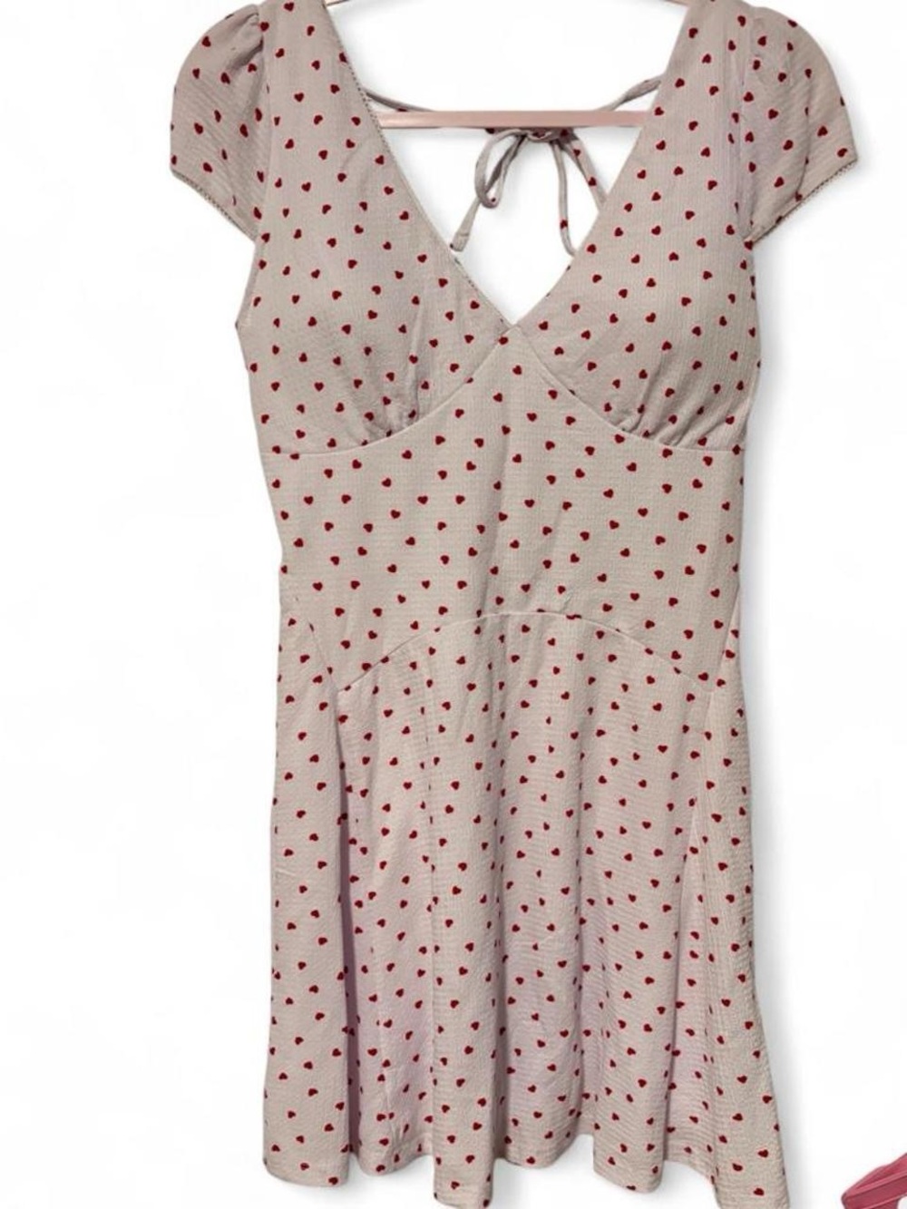 NWT cute white and red heart print dress large